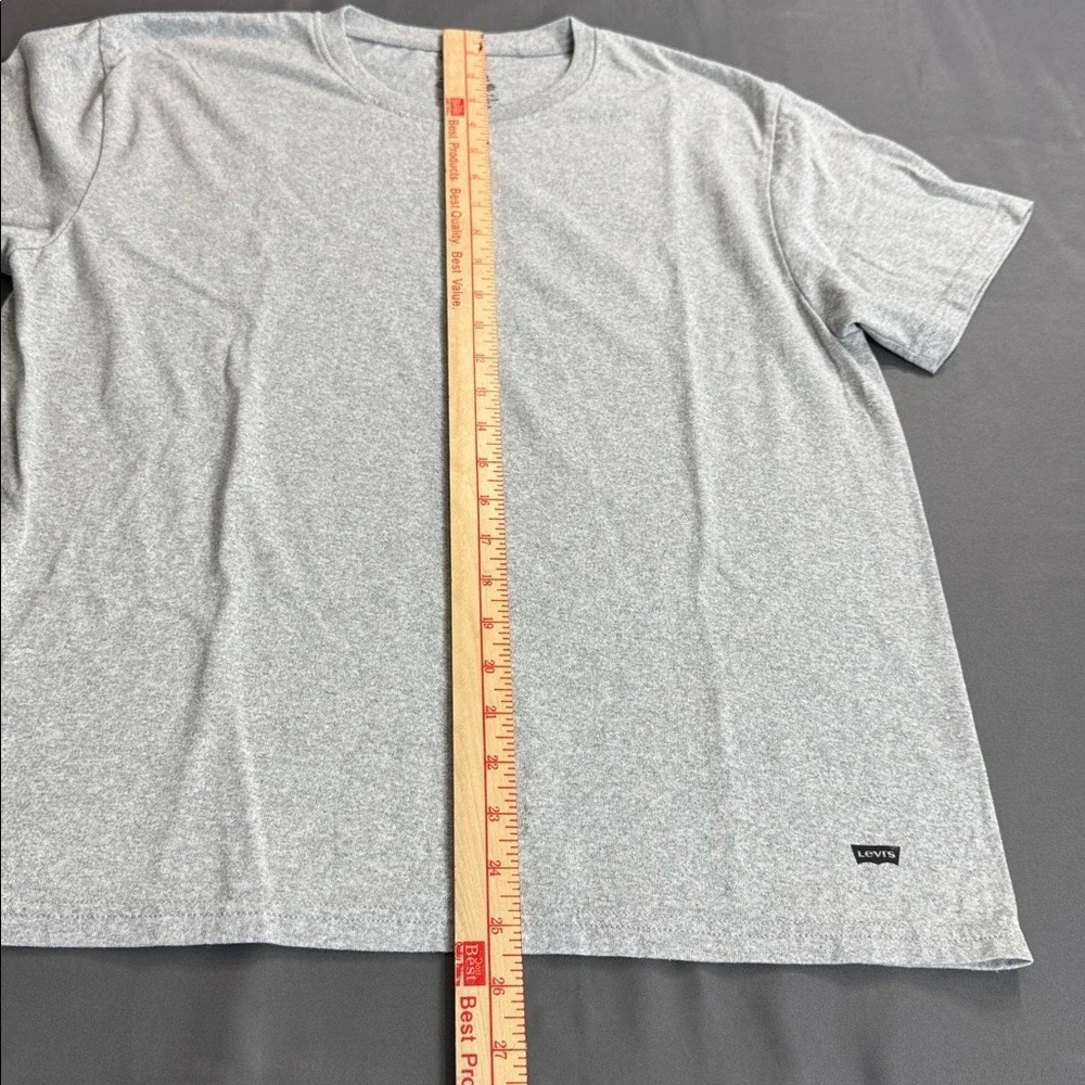 Levis Mens Heather Grey Short Sleeve Crewneck T-Shirt Large Cotton‎ Blend Basic